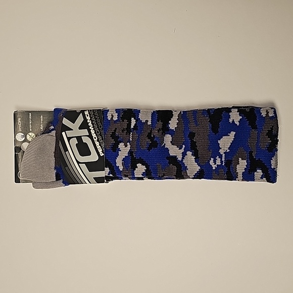 TCK Sports Elite Performance Socks Calf ProDRI Antimicrobial USA Royal Camo S - Picture 1 of 5